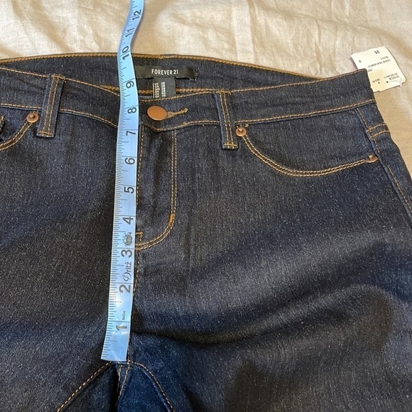 NWT Skinny Denim Jeans 28x28 Indigo Ankle Stretch Forever21 Classic Casual - Picture 10 of 13